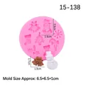 Pink silicone mold with Christmas tree and snowman patterns for festive candles - 4# (15-138) / Pink