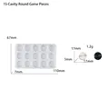 Moule en silicone 15 cavités pour pièces de jeu avec mesures détaillées affichées - Moule de Pièces d'Échecs Rondes 15 Trous (D3067)