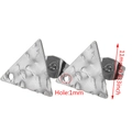 Orecchini a triangolo in acciaio argento con finitura martellata e lato da 11mm - Triangolo / Color Acciaio