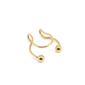 Goldener U-förmiger Septum-Nasenclip aus Edelstahl ohne Piercing mit Kugeln - Goldene Perlen