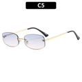 Gafas de sol vintage sin montura con cristales degradados azul-rosa y montura dorada - Montura Dorada Lente Azul Té