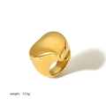 Close-up of golden 18k gold plated heart ring with 13.3g weight text on white background - Irregular Heart Ring (TR4223-6)
