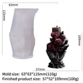 Gothic rose hand silicone mold for DIY Halloween candles featuring skull art style - Dark Night Rose Hand LZ-1002