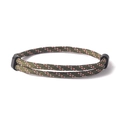 Bracciale intrecciato ad ancora regolabile in verde oliva e rosso con ganci neri - Mimetico Verde Rosso Bianco