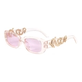 Macro side view of vintage oval sunglasses with pink lenses and gold dragon temple detail - Handmade Items Ship In 3-4 Days / C8