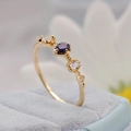 925 silver gold plated ring with blue sandstone and sparkling topaz gemstones - US Size 5 / Blue Sandstone Main Ring (925 Silver)