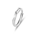 Anello Möbius regolabile in argento sterling S925 con finitura argento lucido brillante - Aperto Regolabile / Stile Uomo
