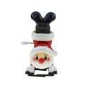Dettaglio del Babbo Natale a carica con manopola meccanica laterale e struttura in plastica - Babbo Natale sottosopra
