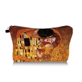 Detail of artistic oil painting makeup bag featuring The Kiss by Gustav Klimt print - Klimt The Kiss Classic (jiayinghzb030)