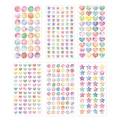 Set di 6 adesivi ad acquerello cuore stella e cerchio per cancelleria creativa bambini - Stella Cuore Tondo - 6 Fogli