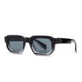 Gafas de sol retro de montura estrecha con degradado de negro a transparente y estrellas - Montura Degradada Negro a Transparente
