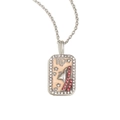 18K gold plated stainless steel necklace with Virgo zodiac pendant and crystal pavé - Virgo / Silver