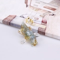 Mini koi fish figurine with blue crystal gravel and gold foil in clear resin - Aquamarine