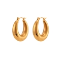 Klassische 18K vergoldete 25mm hohle Tropfenohrringe mit hochglanzpoliertem Finish - 25mm Klassische Hohle Ohrringe / Gold