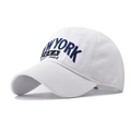 Gorra de béisbol de algodón blanco con bordado New York y estilo vintage callejero retro - Blanco