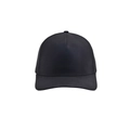 Quick-dry black baseball cap with five-panel structure and curved brim for sun protection - Black