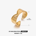 Anello a V regolabile da donna in acciaio inossidabile dorato, diametro 1,7 cm - 1.7CM (Regolabile) / Anello a Forma di V Dorato