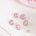 Pink oval faceted crystal nail art charms size 8x10mm for luxury manicure decoration - D099 Oval 8X10mm