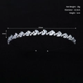 Detalle del peso de 18g y diámetro de 12,5cm para la diadema de circonitas y perlas - Estilo de Hoja de Cristal con Perlas (TS-J2954)