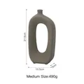 Jarrón moderno de cerámica gris mate con diseño hueco para decoración de estantes - Mediano - Gris Mate