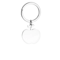 Minimalist silver apple shaped stainless steel keychain pendant with a smooth polished finish - Apple