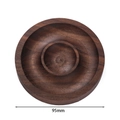 Top view of a 95mm walnut wood tray with concentric grooves for jewelry or tools - Black Walnut / Round