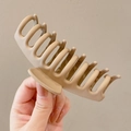 Large matte beige shark hair clip with a smooth frosted finish for thick hair styling - 1# Dragon Bone Coffee Matte Style
