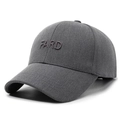 Berretto da baseball grigio scuro in cotone con ricamo FARD 3D in stile casual - Regolabile / grigio scuro