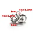 Polished stainless steel 6mm bead connector with hole specifications for DIY jewelry - Parallel Bead with Ring / 6mm / Steel