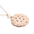 Roségoldene Würfel-Halskette mit strukturierter Oberfläche und eleganter Gliederkette - Roségold Gepunktete Textur Rund Stil [Ohne Kette] (KP31528-K)