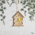 Casetta di Natale luminosa in legno con intaglio a pupazzo di neve, altezza di 7.5cm - Piccola Casetta Luminosa Pupazzo di Neve di Natale