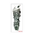 Waterproof full arm temporary tattoo WD-003 featuring Thai mask, bamboo and Buddha head - WD-003/Thai Mask and Buddha Head