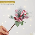 26cm artificial frosted pine branch with red berries and candy canes for Christmas decor - (233340) Candy Cane Pine Branch