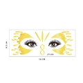Golden glitter butterfly wing eye tattoo sticker with lash detail, 16x6.5cm, JFF-009 - Butterfly Wings and Lashes Style (JFF-009)