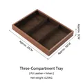 Brown PU leather 3-slot jewelry display tray with velvet lining for rings and watches - No Lid / 3-Slot Tray (Coffee Velvet)