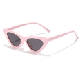 Pink cat-eye sunglasses for women with dark grey polarized lenses and plastic frames - Pink Frame Grey Lens
