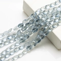 Strands of 10x12mm blue faceted oval crystal beads for DIY jewelry and decor projects - Light Blue Grey