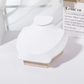 Solid wood necklace display bust with white leather padding for jewelry photography - White Leather