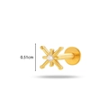 Golden titanium star labret with clear cubic zirconia stone measuring 0.51cm - 590-9# Gold Starburst