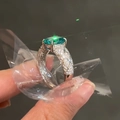 Stile Trapuntato Taglio Smeraldo / Argento con Zirconia Verde