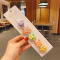 Set of 5 colorful cartoon flower hair ties for girls on handmade display card - 3D Flower Style (5#) / 10 Pieces Pack