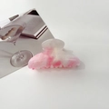 Dettaglio molletta per capelli cangiante con sfumatura rosa e glitter dorati luminosi - Testa Quadrata 8 cm / Rosa Stellato