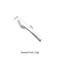 Rainbow dessert fork in stainless steel with colorful mosaic handle, 18cm length - Dessert Fork