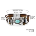 S2208-6 Brown Leather Turquoise Multi-layer Bracelet