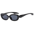 Retro Y2K-Oval-Sonnenbrille mit glänzend schwarzem breitem Rahmen und grauen Gläsern - Glänzendes Schwarz (C1)
