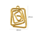 Dettaglio del ciondolo irregolare in acciaio placcato oro 14K con dimensioni 29x20mm - YT7193-Spirale Rettangolare Irregolare