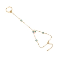 Bracciale ad anello dorato con quadrifoglio a cuore e pietre turchesi su fondo bianco - Stile Quadrifoglio Multicolore (6#)