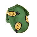 Cute green pet sweatshirt featuring a vibrant yellow pineapple print for small dogs - Green Pineapple