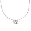 Chaîne en acier inoxydable argenté poli avec un pendentif lettre W creux 3D - Lettre W / Acier