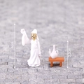 Miniature ancient Chinese Li Bai figure and wine table set, resin bonsai decor, 4cm height - White Poet Figure and Wine Table